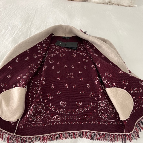 ALANUI Bandana Jacquard Cardigan- Small/White Multicolor - Picture 2 of 6